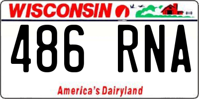 WI license plate 486RNA