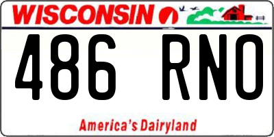 WI license plate 486RNO