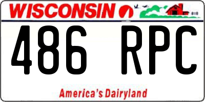 WI license plate 486RPC