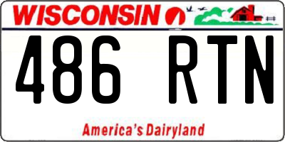 WI license plate 486RTN