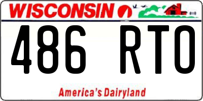 WI license plate 486RTO