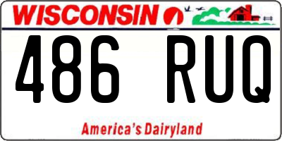 WI license plate 486RUQ