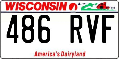 WI license plate 486RVF