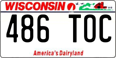 WI license plate 486TOC
