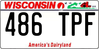 WI license plate 486TPF