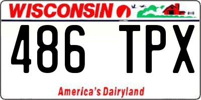 WI license plate 486TPX