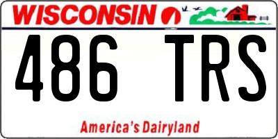 WI license plate 486TRS