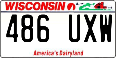 WI license plate 486UXW