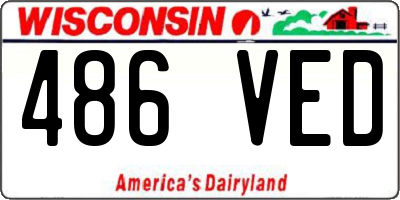 WI license plate 486VED