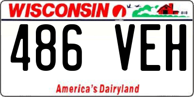 WI license plate 486VEH