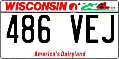 WI license plate 486VEJ