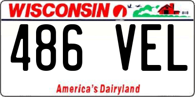 WI license plate 486VEL