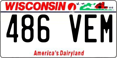 WI license plate 486VEM