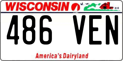 WI license plate 486VEN