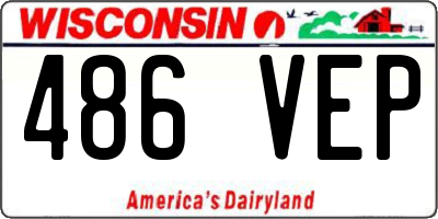 WI license plate 486VEP