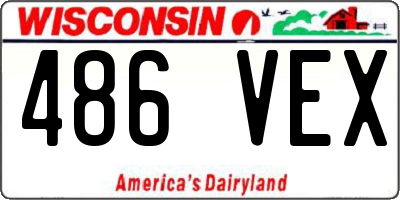 WI license plate 486VEX