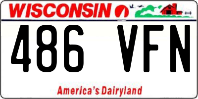 WI license plate 486VFN