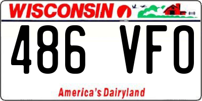 WI license plate 486VFO