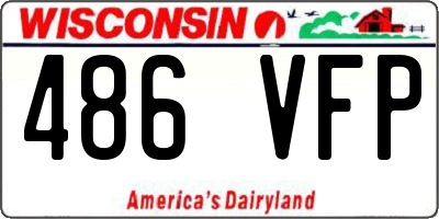 WI license plate 486VFP