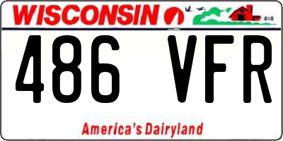 WI license plate 486VFR
