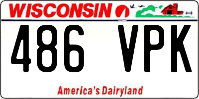 WI license plate 486VPK