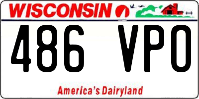 WI license plate 486VPO