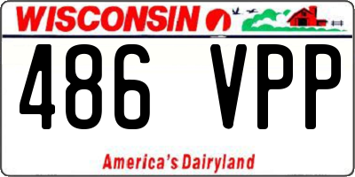 WI license plate 486VPP