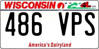 WI license plate 486VPS