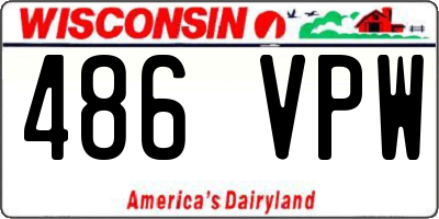 WI license plate 486VPW