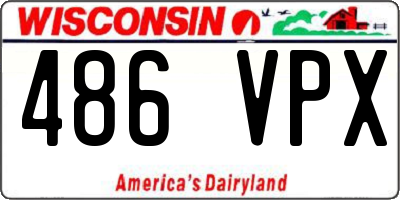 WI license plate 486VPX