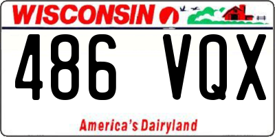 WI license plate 486VQX