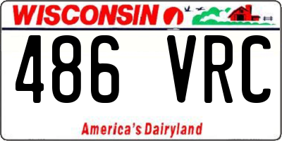 WI license plate 486VRC