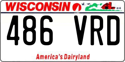 WI license plate 486VRD