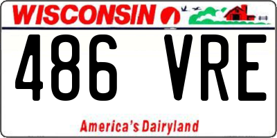 WI license plate 486VRE