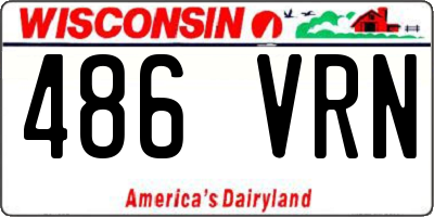 WI license plate 486VRN