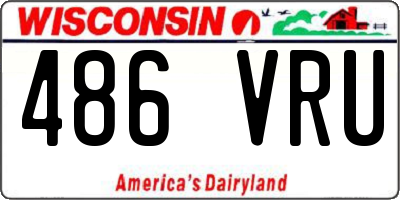 WI license plate 486VRU