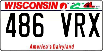 WI license plate 486VRX