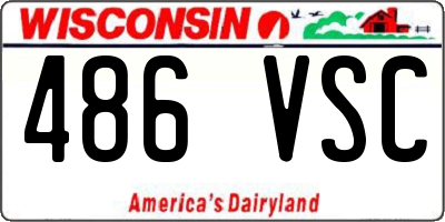 WI license plate 486VSC