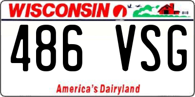 WI license plate 486VSG