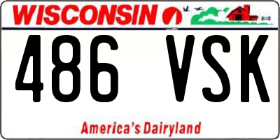 WI license plate 486VSK