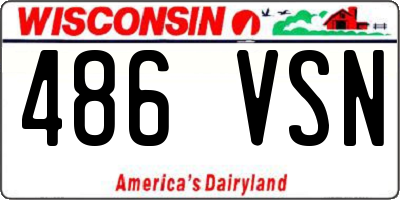 WI license plate 486VSN