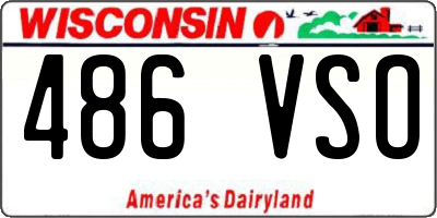 WI license plate 486VSO