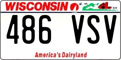 WI license plate 486VSV