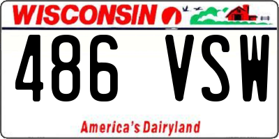 WI license plate 486VSW
