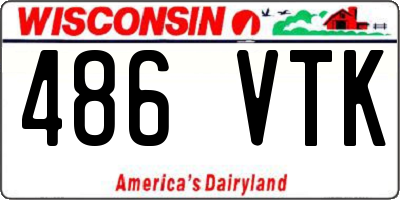 WI license plate 486VTK