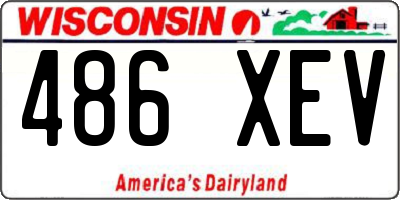 WI license plate 486XEV