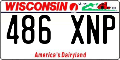 WI license plate 486XNP