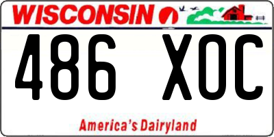 WI license plate 486XOC