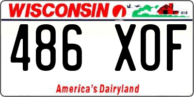 WI license plate 486XOF