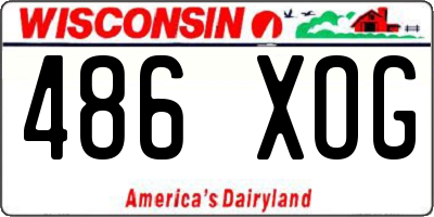 WI license plate 486XOG